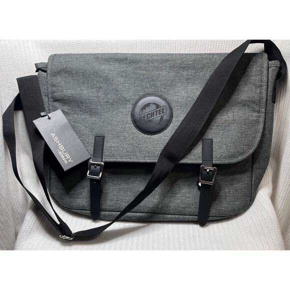 Ashbury by Spector & Co Laptop Bag Gray New with tags Has BECHTEL logo